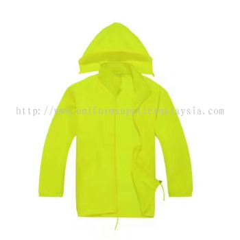 Lightweight Hooded Windbreaker Jacket Neon Green