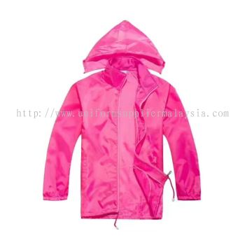 Lightweight Hooded Windbreaker Jacket Pink