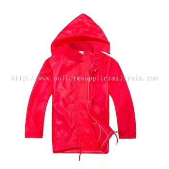 Lightweight Hooded Windbreaker Jacket Red