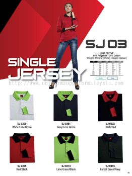 Oren SJ03 Baju Cotton Collar T Shirt Unisex Long Sleeve