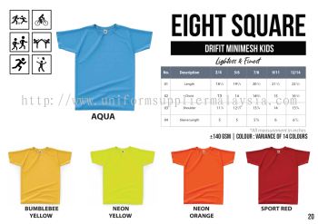 EIGHTSQUARE Drifit Microfibre KIDS Roundneck T Shirt  1