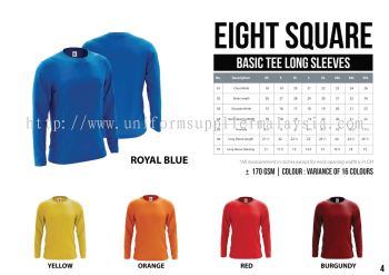 EIGHTSQUARE Cotton Adults Roundneck T Shirt L.Sleeve 1