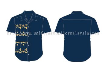 Batik Uniform Design-2024-B-1 Short Sleeve Shirt F1