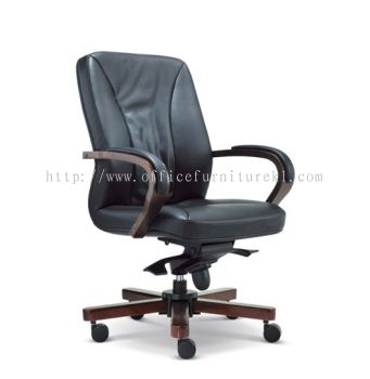 MEDIUM BACK DIRECTOR CHAIR | LEATHER OFFICE CHAIR ALOR GAJAH MELAKA