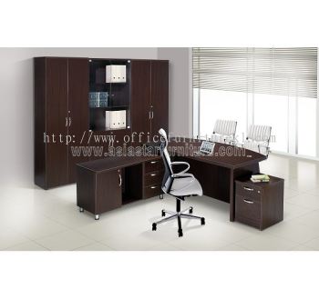 QAMAR EXECUTIVE DIRECTOR OFFICE TABLE SET WITH SIDE DRAWER, MOBILE PEDESTAL 1D1F & HIGH CABINET SET AQX 1800 SET 2