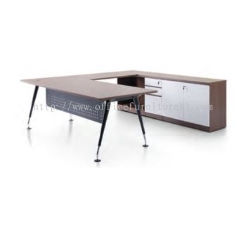 ZANAKO EXECUTIVE L SHAPE MANAGER OFFICE TABLE WITH LOW OFFICE CABINET