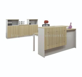 MUPHI RECEPTION COUNTER OFFICE TABLE METAL SET (L) - reception counter office table segambut | reception counter office table ampang | reception counter office table puchong