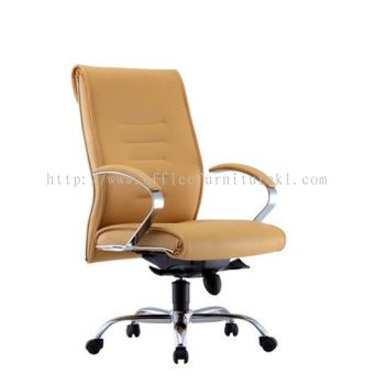 MEDIUM BACK DIRECTOR CHAIR | LEATHER OFFICE CHAIR ALOR GAJAH MELAKA