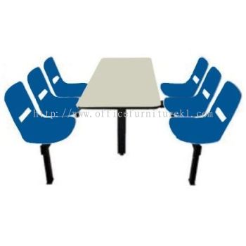 6 SEATER CAFETERIA TABLE WITH CHAIR - canteen table set/ fibreglass table puchong | canteen table dataran sunway | canteen table setapak