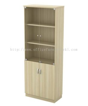 FULL HEIGHT WOODEN FILING CUPBOARD SWINGING GLASS DOOR SELAYANG SELANGOR