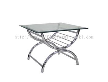 GINA SQUARE COFFEE TABLE C/W TEMPERED GLASS TABLE TOP - coffee table Menara Citibank | coffee table Cyberjaya | coffee table Wangsa Maju