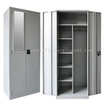 DORMITORY STEEL WARDROBE CUPBOARD WITH HANGING ROD, SHELF & MIRROW SEMENYIH SELANGOR