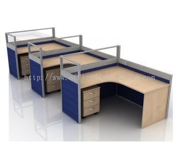 CLUSTER OF 3 OFFICE PARTITION WORKSTATION 8 - Partition Workstation Bandar Rimbayu | Partition Workstation KLIA | Partition Workstation Serdang