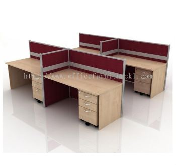 CLUSTER OF 4 WORKSTATION 37 C/W MOBILE PEDESTAL 2D1F