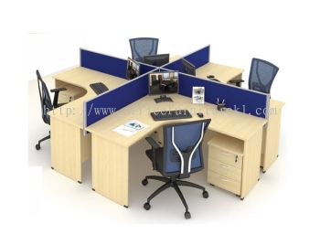 OPEN CONCEPT 4 WORKSTATION 1 WITH MOBILE PEDESTAL 3D