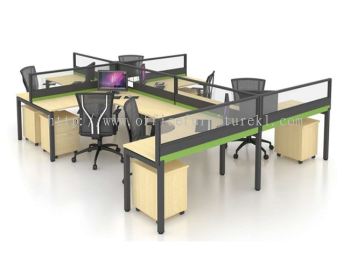 OPEN CONCEPT 6 WORKSTATION 2 WITH METAL N LEG & MOBILE PEDESTAL 1D1F 1