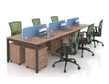 OPEN CONCEPT 6 WORKSTATION 2 WITH MOBILE PEDESTAL 3D 1