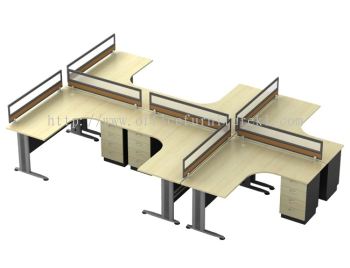 OPEN CONCEPT 6 WORKSTATION 10 C/W METAL J LEG & FIXED PEDESTAL 4D 