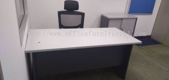 FREE DELIVERY & INSTALLATION WRITING OFFICE TABLE GT 157 l LOW OFFICE CABINET GS 880 l HOSTA OFFICE MESH CHAIR l OFFICE FURNITURE l PETALING JAYA l SELANGOR l TOP 10 BEST RECOMMEND 