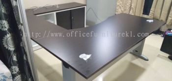 FREE DELIVERY & INSTALLATION QAMAR L-SHAPE OFFICE TABLE ABMB 11 l DUAL LOW OFFICE CABINET B-YOS 7160 l OFFICE FURNITURE l SRI PETALING l KUALA LUMPUR l TOP 10 MUST BUY