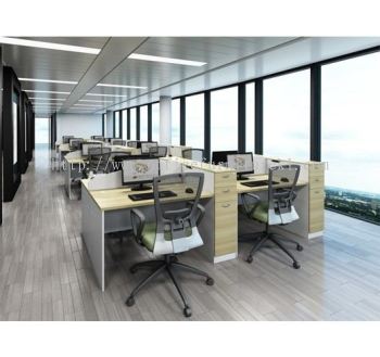 CLUSTER OF 2 WORKSTATION OFFICE TABLE AB-BMW 4 (Color Boras Ash) - workstation Jalan Kia Peng | workstation Damansara Utama | workstation Cheras | Top 10 Best Selling