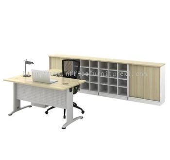 BERLIN EXECUTIVE WRITING OFFICE TABLE / DESK WITH SIDE CABINET & LOW CABINET ABT 158-FULL SET - Jalan Imbi | Tadisma Business Park | Bukit Gasing | 10 Top Most Popular