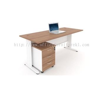 JOY WRITING OFFICE TABLE / DESK METAL J-LEG & MOBILE PEDESTAL 3D MJM 1875 (Color Cappuccino) - office table Setiawangsa | office table Serdang | office table Segambut | office table Top 10 Most Popular 