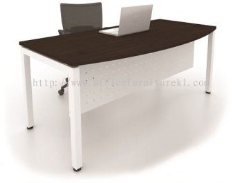 MUKI EXECUTIVE OFFICE TABLE / DESK D-SHAPE METAL N LEG MUME-1890M (Color Walnut) - executive table Damansara Utama | executive table Sungai Besi | executive table Setia Alam | executive table Direct From Factory