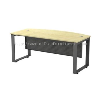 OLVA EXECUTIVE OFFICE TABLE / DESK D SHAPE ASQMB 180A (Color Boras Ash) - executive office table Berjaya Park | executive office table Ukay Perdana | executive office table Cheras | executive office table 12.12 Mega Sale