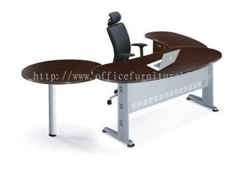 QAMAR EXECUTIVE OFFICE TABLE / DESK COMBINATION SET (WO TEL CAP) AQMB 33 (Color Walnut) - executive office table Damansara Kim | executive office table Eco City | executive office table Setapak | executive office table Best Recommend