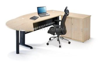 QAMAR EXECUTIVE OFFICE TABLE / DESK D-SHAPE COMBINATION SET AQMB 180A (Color Maple) - executive office table Titiwangsa | executive office table Eco Usj Taipan | executive office table Damansara Intan | executive office table Promotion Price