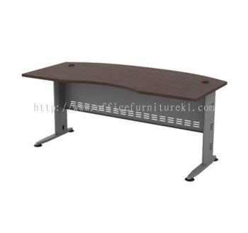 QAMAR EXECUTIVE OFFICE TABLE / DESK D-SHAPE CURVE  AQMB 55 (Color Walnut) - executive office table Usj Taipan | executive office table Setia Alam | executive office table Taman Bandaraya | executive office table Newest Design