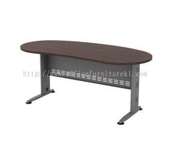 QAMAR OVAL SHAPE EXECUTIVE OFFICE TABLE / DESK (W/O TEL CAP) AQMB 33 (Color Walnut) - executive office table Titiwangsa | executive office table Petaling Jaya | executive office table Sepang | executive office table Ready Stock