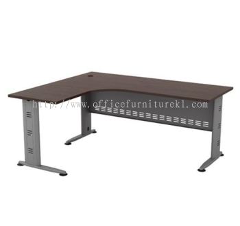 QAMAR L-SHAPE OFFICE TABLE / DESK AQL 1515 (L) (Color Walnut) - L shape office table Selayang | L shape office table Puchong | L shape office table Kajang | L-shape office table Top 10 Must Buy