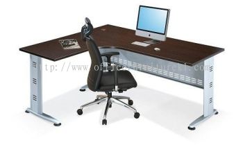 QAMAR L-SHAPE OFFICE TABLE / DESK AQL 1815 (L) (Color Walnut) - L shape office table Cyberjaya | L shape office table Sepang | L shape office table Serdang | L-shape office table Top 10 Best Selling