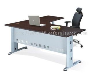 QAMAR L-SHAPE OFFICE TABLE / DESK AQL 1815-M(R) (Color Walnut) - L shape office table Petaling Jaya | L shape office table Mutiara Tropicana | L shape office table Kelana Square | L-shape office table Fast Delivery