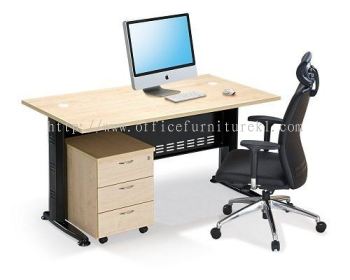 QAMAR WRITING OFFICE TABLE / DESK & MOBILE PEDESTAL 3D AQ 128 (Color Maple) - writing office table Cheras | writing office table Sungai Besi | writing table Putrajaya | writing office table Top 10 Popular Product