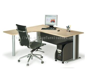 TITUS L-SHAPE OFFICE TABLE / DESK & CPU HOLDER ATL 1815-M (Color Maple) - L shape office table Uoa Business Park | L shape office table Taman Universiti | L shape office table Brickfields | L-shape office table Promotion Price