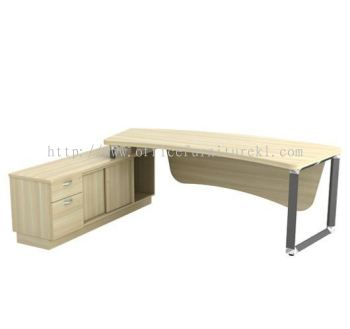 PYRAMID DIRECTOR OFFICE TABLE C/W SIDE LOW CABINET AQ-OXL 2462 (Table Top 41THK) (Color Boras Ash) - director office table Kepong | director office table Setia Alam | director office table Sri Petaling | director office table Top 10 Best Recommend