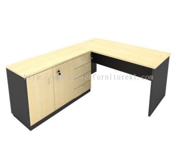 TITUS 5' WRITING OFFICE TABLE / DESK C/W SIDE CABINET  AGT157 (Color Maple) - writing office table Batu Caves | writing office table Damansara Jaya | writing office table Bukit Jalil | writing office table Anniversary Sale