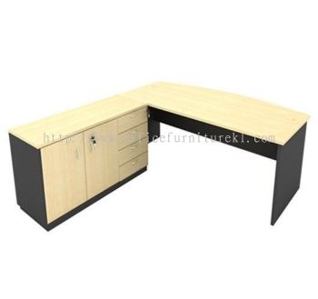 6' EXECUTIVE OFFICE TABLE / DESK D SHAPE C/W SIDE CABINET AGMB 180 (Color Maple) - executive office table Tadisma Business Park | executive office table Pandan Indah | executive office table Damansara Utama | executive office table Office Furniture Manufacture