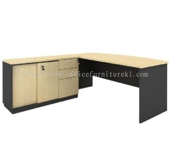 6' EXECUTIVE OFFICE TABLE / DESK D SHAPE C/W SIDE CABINET AGMB180A (Color Maple)  - executive office table Seri Kembangan | executive office table Subang Sqaure Business Centre | executive office table Taman Bandaraya | executive office table Top 10 Best Selling