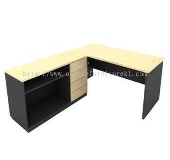 5' OFFICE TABLE / DESK C/W SIDE CABINET AGT157 (Color Maple) - writing office table Accentra Glenmarie | writing office table Puchong | writing office table Sri Petaling | writing office table Office Furniture Shop