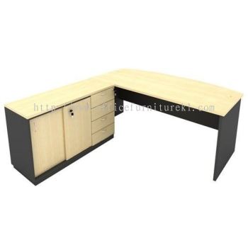 6' EXECUTIVE OFFICE TABLE / DESK D SHAPE C/W SIDE CABINET AGMB180A (Color Maple) - executive office table Rawang | executive office table Selayang | executive office table Sungai Besi | executive office table Top 10 Best Recommended