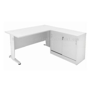 JOY 5' OFFICE TABLE | STUDY TABLE | COMPUTER TABLE C/W SIDE CABINET SET JOY 157 (Color White)  - office table Bangsar South | office table Hicom Industrial Estate | office table Taman Maluri | office table Top 10 Best Selling