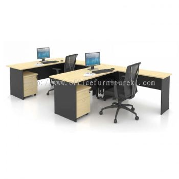 5' OFFICE TABLE | COMPUTER TABLE | STUDY TABLE C/W SIDE TABLE & MOBILE PEDESTAL 1D1F SET AGT 157 FO (Color Maple & Dark Grey) - office table Uoa Business Park |  office table Bandar Sunway | office table Cheras | office table Top 10 Best Design