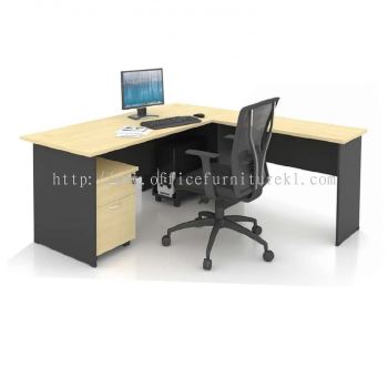 5' OFFICE TABLE | COMPUTER TABLE | STUDY TABLE C/W SIDE TABLE & MOBILE PEDESTAL 1D1F SET AGT 157 FO (Color Maple & Dark Grey) - office table Subang Square Business Centre |  office table Kawasan Perindustrian Temasya | office table Sungai Besi | office table Ready Stock