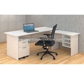 5' OFFICE TABLE | COMPUTER TABLE | STUDY TABLE C/W SIDE TABLE & MOBILE PEDESTAL 1D1F SET AGT 157 FO (Color White) - office table Taman Subang Mewah | office table Taman Bukit Pantai | office table Jalan Kia Peng | office table Top 10 Best Selling