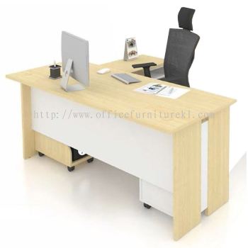 FAMAH 5' OFFICE TABLE | COMPUTER TABLE | STUDY TABLE C/W SIDE TABLE & MOBILE PEDESTAL 3D FAMAH 157 (Color Maple & White)  - office table Jalan P. Ramlee | office table Taman Bandaraya | office table Ampang Point | office table Top 10 Best Recommend