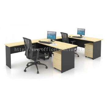 5' OFFICE TABLE | COMPUTER TABLE | STUDY TABLE C/W SIDE TABLE & MOBILE PEDESTAL 1D1F SET AGT 157 FO (Color Maple & Dark Grey) - office table Jalan Tun Razak | office table Damansara Kim | office table Tadisma Business Park | office table Anniversary Sale